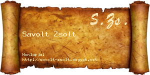 Savolt Zsolt névjegykártya